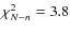 $\chi^2_{N-n} = 3.8$