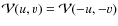 $\mathcal{V}(u,v) =
\mathcal{V}(-u,-v)$