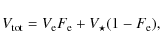 \begin{displaymath}V_{\rm tot}=V_{\rm e} F_{\rm e} + V_{\rm\star} (1-F_{\rm e}),
\end{displaymath}