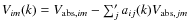 $ V_{im}(k) = {V}_{{\rm abs},{im}}- \sum'_{j} a_{ij}(k) {V}_{{\rm abs},{jm}}$
