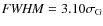 ${\it {\it FWHM}} = 3.10 \sigma_{\rm {G}}$