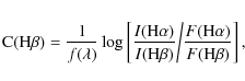 \begin{eqnarray*}{\rm C}({\rm H}\beta)=\frac{1}{f(\lambda)}\log \left[\frac{I({\...
...ta})}\bigg/ \frac{F({\rm {H}\alpha})}{F({\rm {H}\beta})}\right],
\end{eqnarray*}