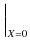 $\displaystyle \left.\vphantom{ \frac{{\rm d}Z}{{\rm d}X}}\right\vert _{X=0}^{}$