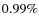 $0.99\%$