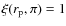 $\xi (r_{\rm p},\pi )=1$
