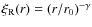 $\xi_{\rm R}(r)=(r/r_0)^{-\gamma}$