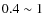 $0.4 \sim 1$