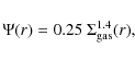 \begin{displaymath}
\Psi(r)=0.25~\Sigma_{\rm gas}^{1.4}(r),
\end{displaymath}