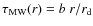 $\tau_{\rm MW}(r)=b~r/r_{\rm d}$