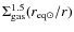 $\Sigma_{\rm gas}^{1.5}(r_{{\rm eq}\odot}/r)$