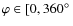 $\varphi\in[0,360\hbox{$^\circ$ }$