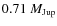 $0.71~M_{{\rm Jup}}$