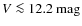 $V\la 12.2~{\rm mag}$