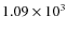 $1.09\times 10^{3}$