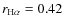 $r_{{\rm H}\alpha }=0.42$