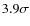 $ 3.9 \sigma$