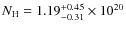 $N_{\rm H}= 1.19^{+0.45}_{-0.31} \times 10^{20}$