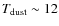 $T_{\rm dust}\sim 12$
