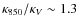 $\kappa_{850}/\kappa_{V} \sim 1.3$