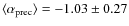 $\langle \alpha_{\rm
prec}\rangle = -1.03\pm 0.27$