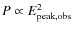 $P \propto {E}_{\rm {peak,obs}}^2$