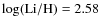 $\log ({\rm Li}/{\rm H})=2.58$