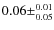 $0.06\pm^{0.01}_{0.05}$