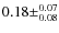 $0.18\pm^{0.07}_{0.08}$