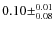 $0.10\pm^{0.01}_{0.08}$
