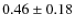 $0.46\pm 0.18$