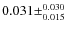$0.031 \pm^{0.030}_{0.015}$