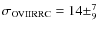 $\sigma_{{\rm OVII RRC}} = 14 \pm^7_9$