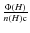 $\frac{\Phi(H)}{n(H) {\rm c}}$