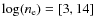 $\log(n_{\rm e})=[3,14]$