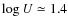 $\log U \simeq 1.4$