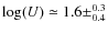 $\log(U) \simeq 1.6 \pm^{0.3}_{0.4}$