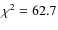 $\chi^2 = 62.7$