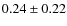 $0.24 \pm 0.22$