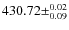 $430.72\pm^{0.02}_{0.09}$