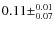 $0.11\pm^{0.01}_{0.07}$
