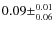 $0.09\pm^{0.01}_{0.06}$