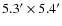 $5.3'\times 5.4'$