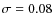 $\sigma = 0.08$