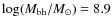 $\log(M_{\rm bh}/M_{\odot}) = 8.9$