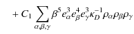 $\displaystyle \quad+~C_{1}\sum_{\alpha,\beta,\gamma}\beta^{5}e_{\alpha}^{3}e_{\beta}^{4}e^{3}_{\gamma}\kappa_{D}^{-1}\rho_{\alpha}\rho_{\beta}\rho_{\gamma}$