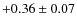 $+0.36 \pm 0.07$