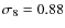 $\sigma_8 =0.88$