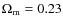 $\Omega _{\rm m} = 0.23$