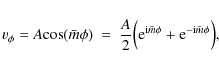 \begin{displaymath}
v_{\phi} = A {\rm cos}(\bar{m}\phi) \ = \
{\frac{A}{2}} \B...
...e}^{{\rm i}\bar{m}\phi} + {\rm e}^{-{\rm i}\bar{m}\phi}\Big) ,
\end{displaymath}