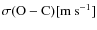 $\sigma({\rm O-C}) [{\rm {m~s}^{-1}}]$